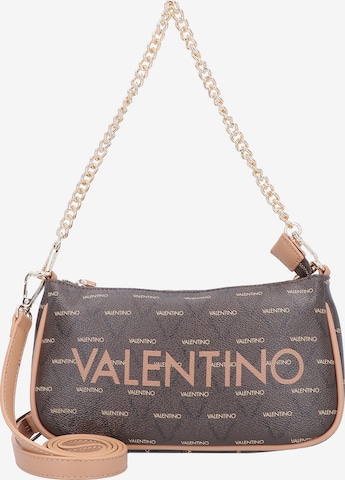 VALENTINO - Mala de ombro 'Liuto' em castanho: frente