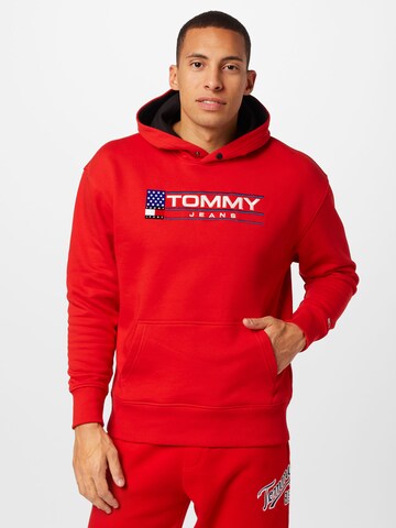 Tommy JeansSweater majica 'Modern Sport' - crvena boja: prednji dio