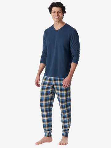 SCHIESSER Long Pajamas ' Casual Essentials ' in Blue