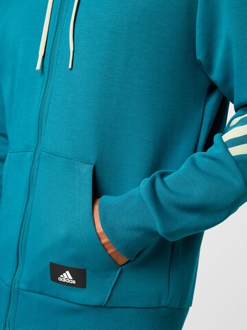 ADIDAS SPORTSWEAR Athletic Zip-Up Hoodie in Green