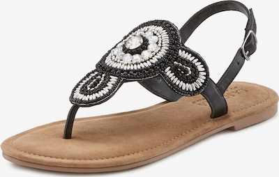 LASCANA T-Bar Sandals in 43 in Black / Silver / White, Item view
