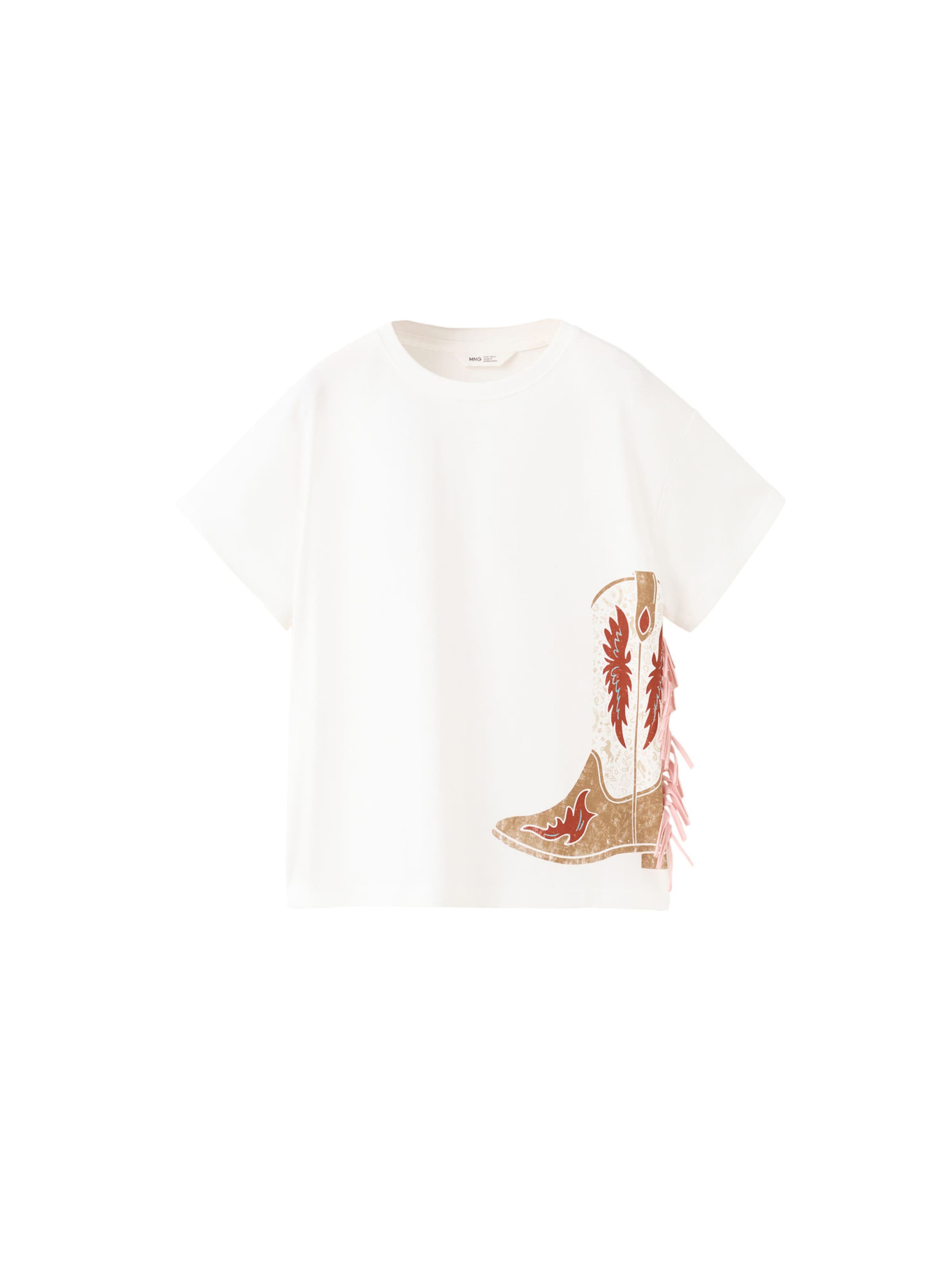 MANGO KIDS Tričko 'BOOT' - Biela: predná strana