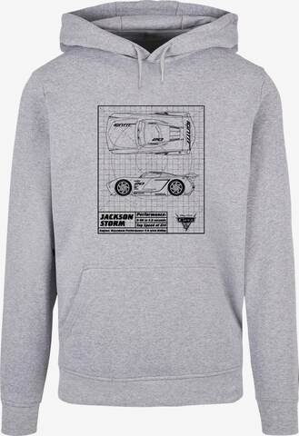 ABSOLUTE CULT Sweatshirt 'Cars - Jackson Storm Blueprint' in Grijs: voorkant