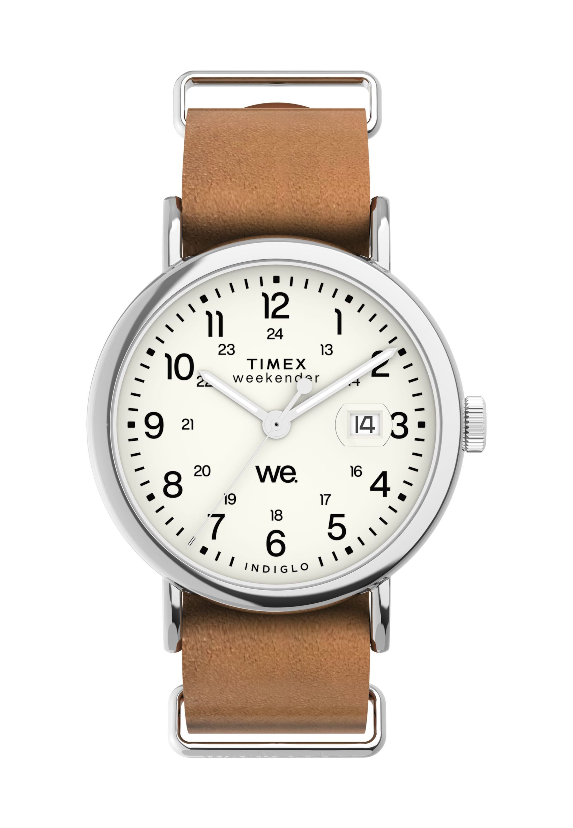 TIMEX Quartz Analog Watch ' Weekender ' in Braun: Vorderseite