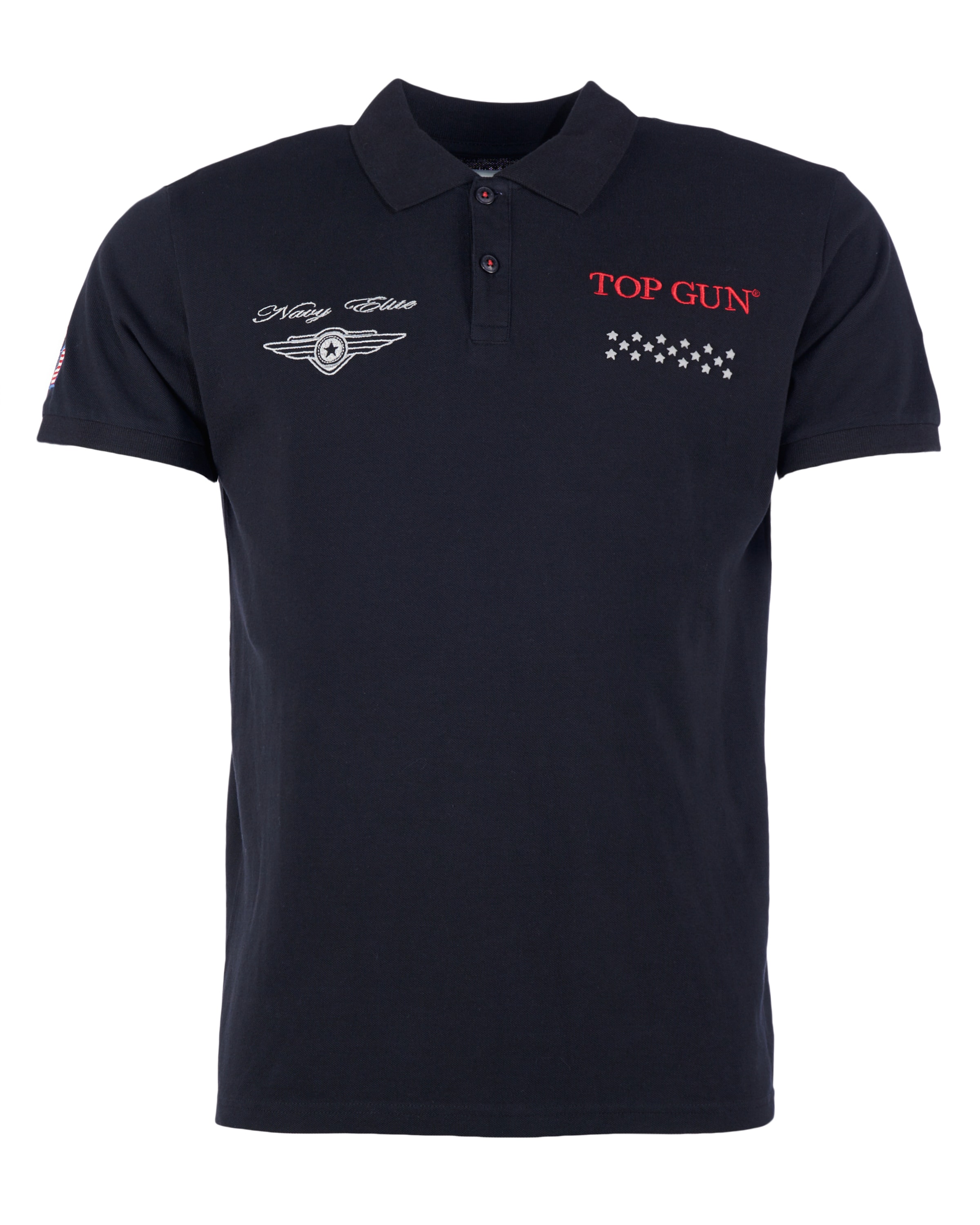 TOP GUN Poloshirt in Schwarz: Vorderseite
