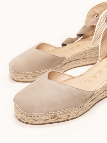 Sandalo 'Alpargata Cuña 5 cm' di Alhamas in grigio