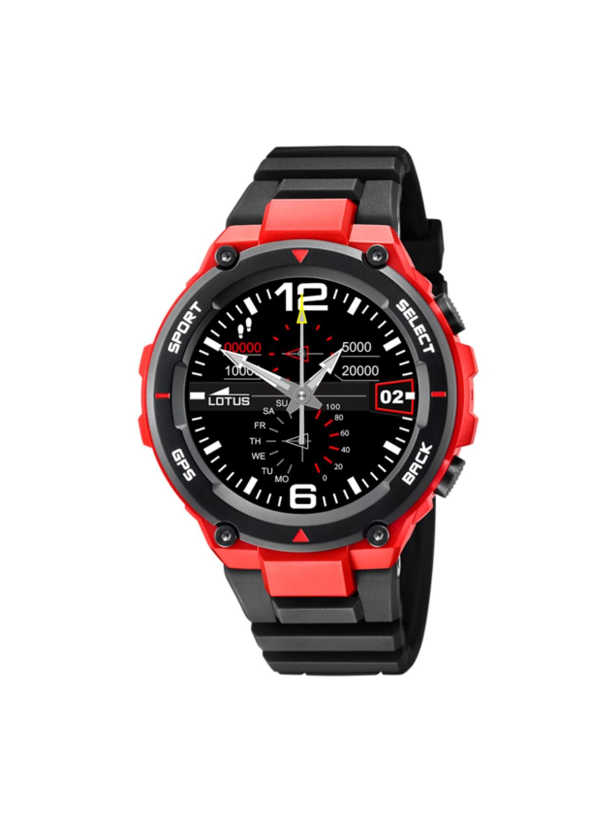 Montre digitale Lotus en rouge : devant