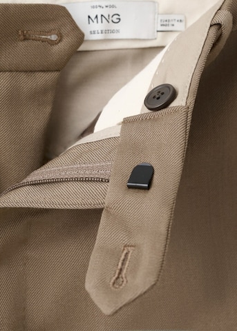 MANGO MAN Regular Pleat-Front Pants 'Ferrara' in Brown