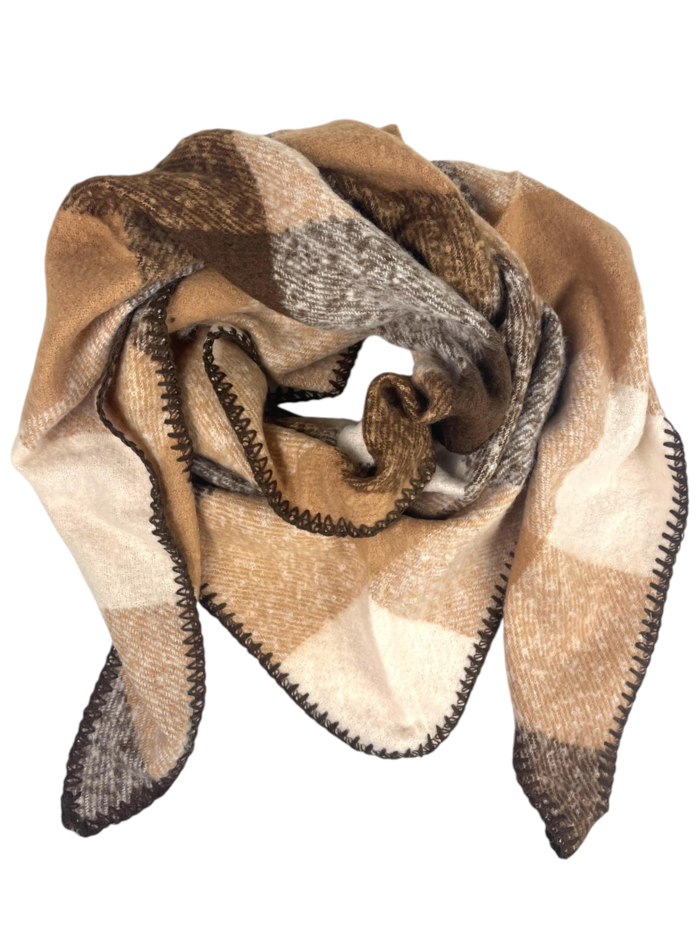 Kumixi Oversizeschal 'Dreiecksschal'‌‌‌‌‌ in Braun: Vorderseite