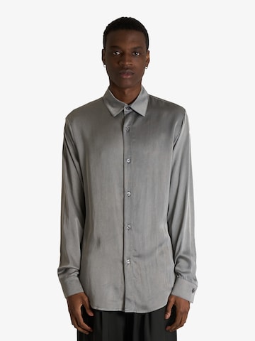Yes London Regular fit Button Up Shirt in Grey: front