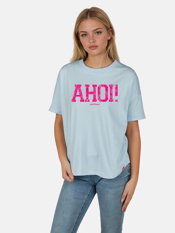 salzhaut Shirt 'LEEV-AHOI' in Blauw: voorkant