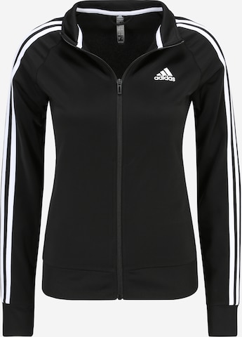 ADIDAS SPORTSWEAR Übergangsjacke 'Primegreen Essentials Warm-Up  3-Stripes' in Schwarz: predná strana