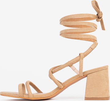 Celena Strap sandal in Brown: front
