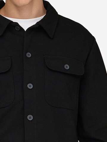 Only & Sons Regular fit Button Up Shirt 'Newkodyl' in Black