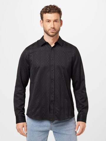 TOPMAN - Regular Fit Camisa em preto: frente