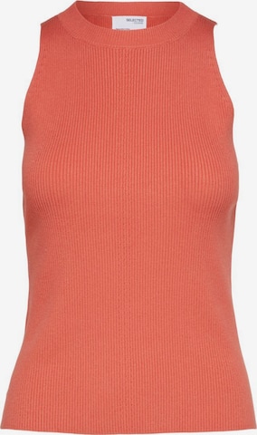 SELECTED FEMME Knitted Top in Orange: front