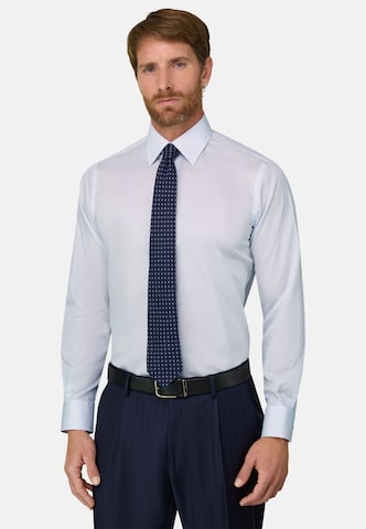 Coupe slim Chemise business Boggi Milano en bleu : devant