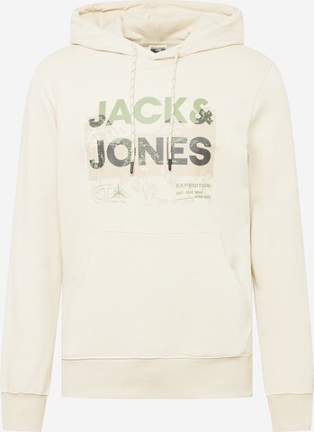 JACK & JONES Mikina 'Trek' – béžová: přední strana