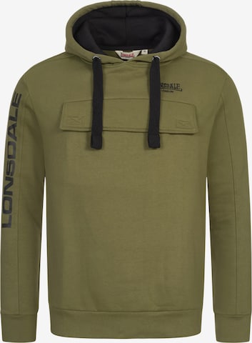 Sweat-shirt 'Rushen' LONSDALE en vert : devant