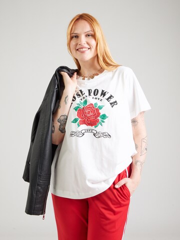 Vero Moda Curve Koszulka 'VMCSIGNE METTE' w kolorze biały: przód