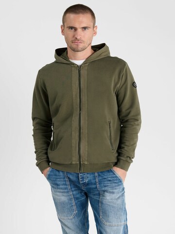 Le Temps Des Cerises Sweatvest 'Refa' in Groen: voorkant