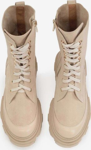 Kazar Lace-Up Ankle Boots in Beige