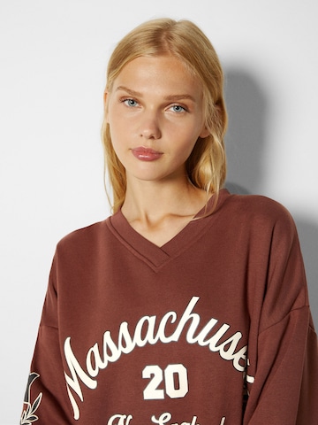 Sweat-shirt Bershka en marron