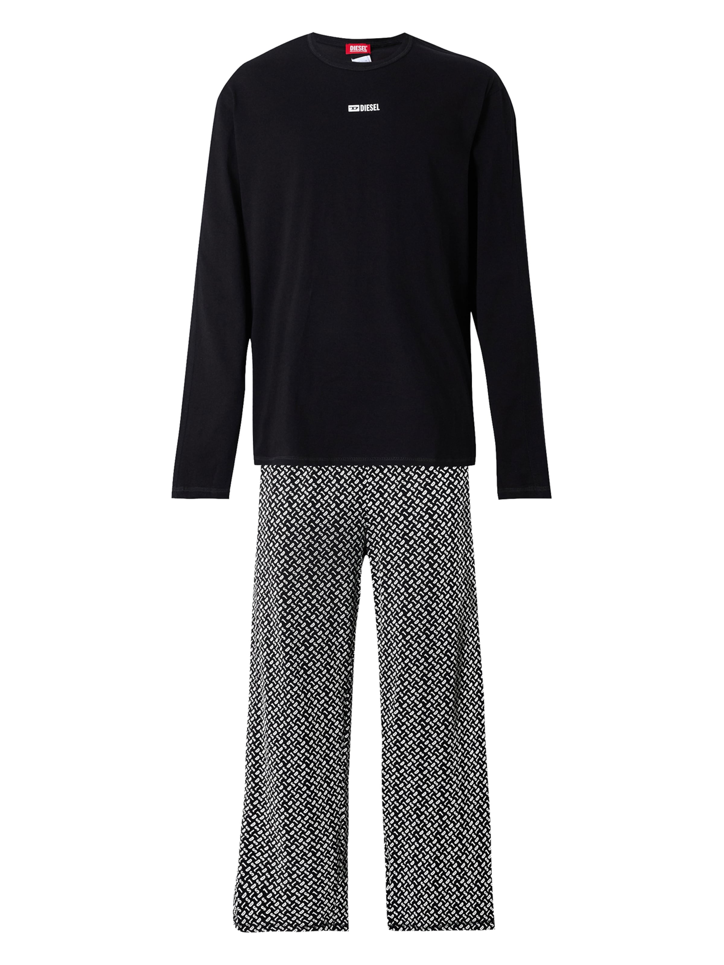DIESEL Long Pajamas 'NOLAN' in Black: front