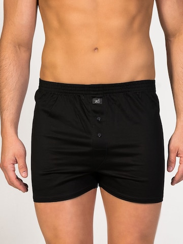 zd ZERO DEFECTS Boxershorts 'Button Boxer Mercerized Cotton' in Schwarz: Vorderseite