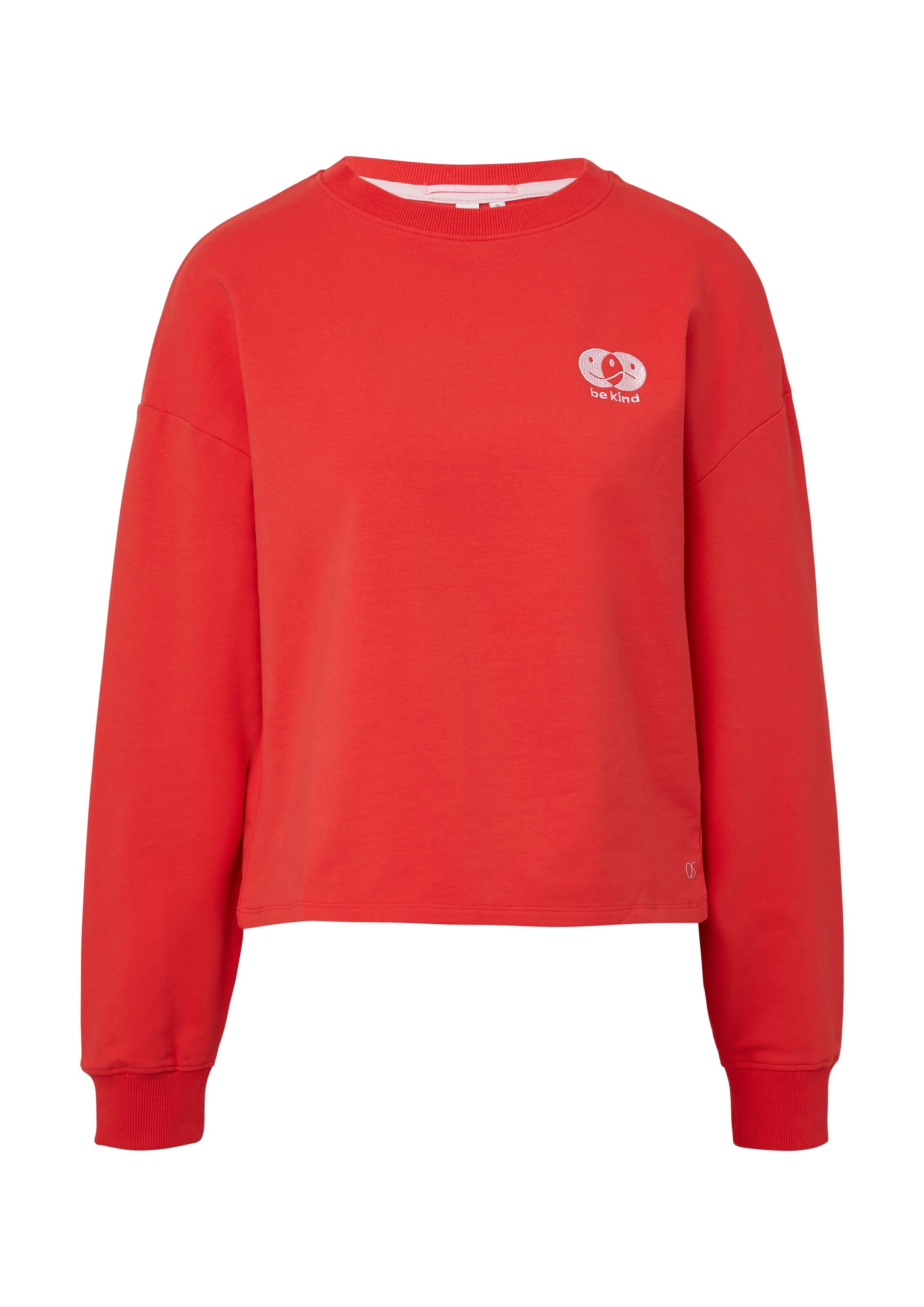 Sweat-shirt QS en rouge : devant