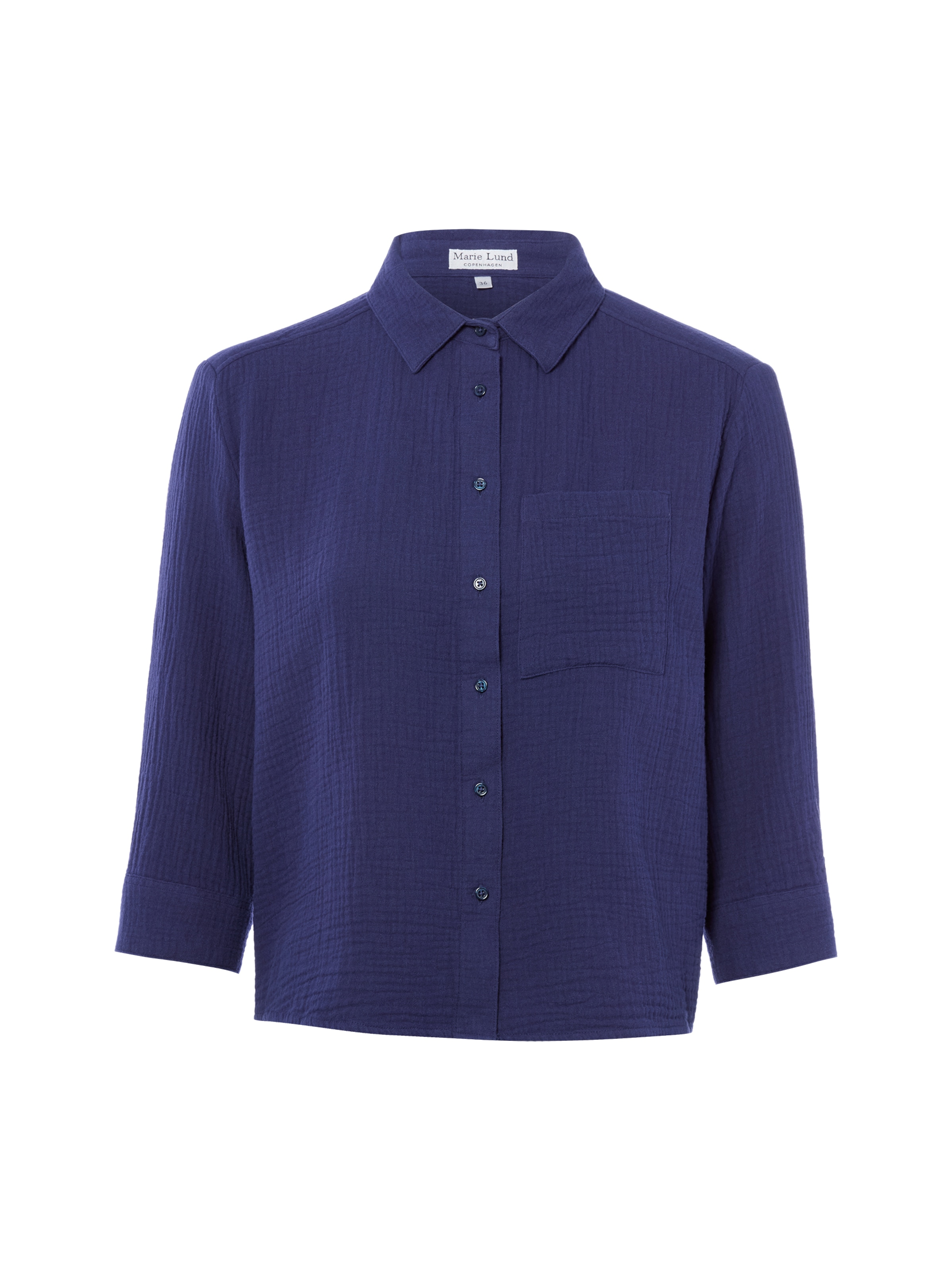 Marie Lund Bluse in Blau: Vorderseite