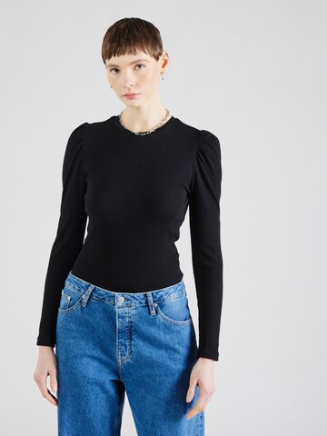 PIECES Shirt 'JANNA' in Black: front