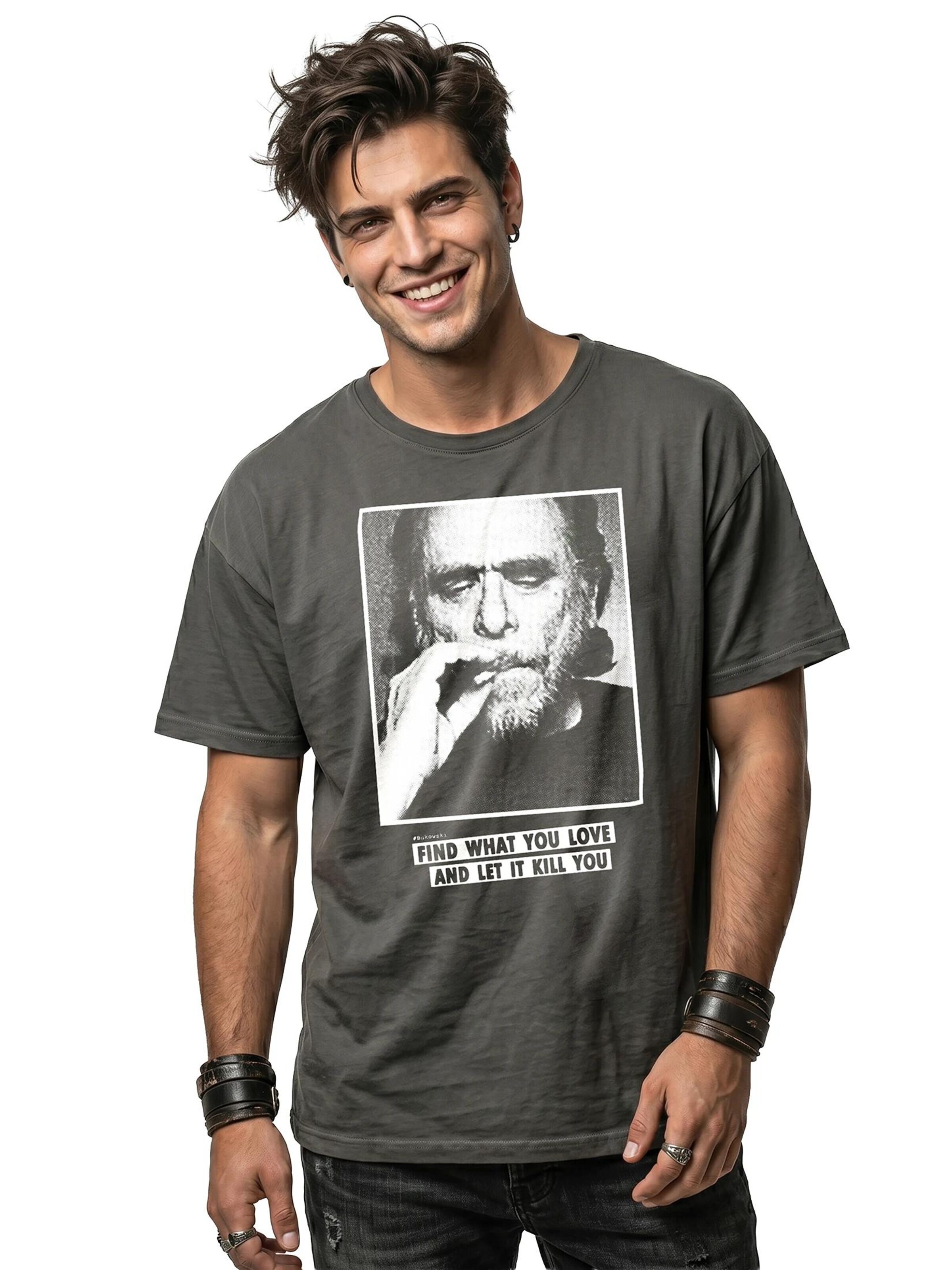MAKAYA Shirt 'Find What You Love' in Grey