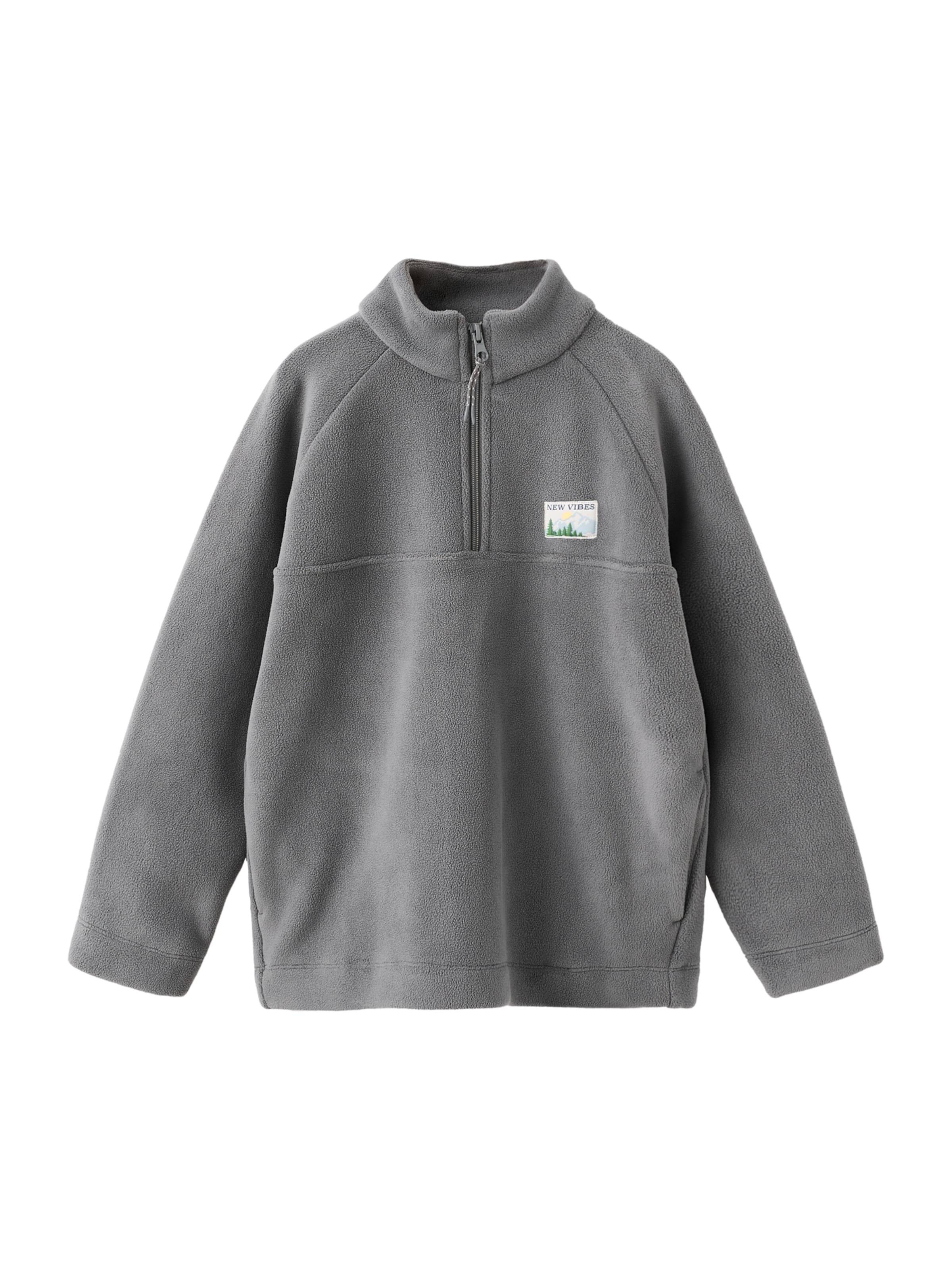 Pulover 'COLD' de la MANGO KIDS pe gri: față