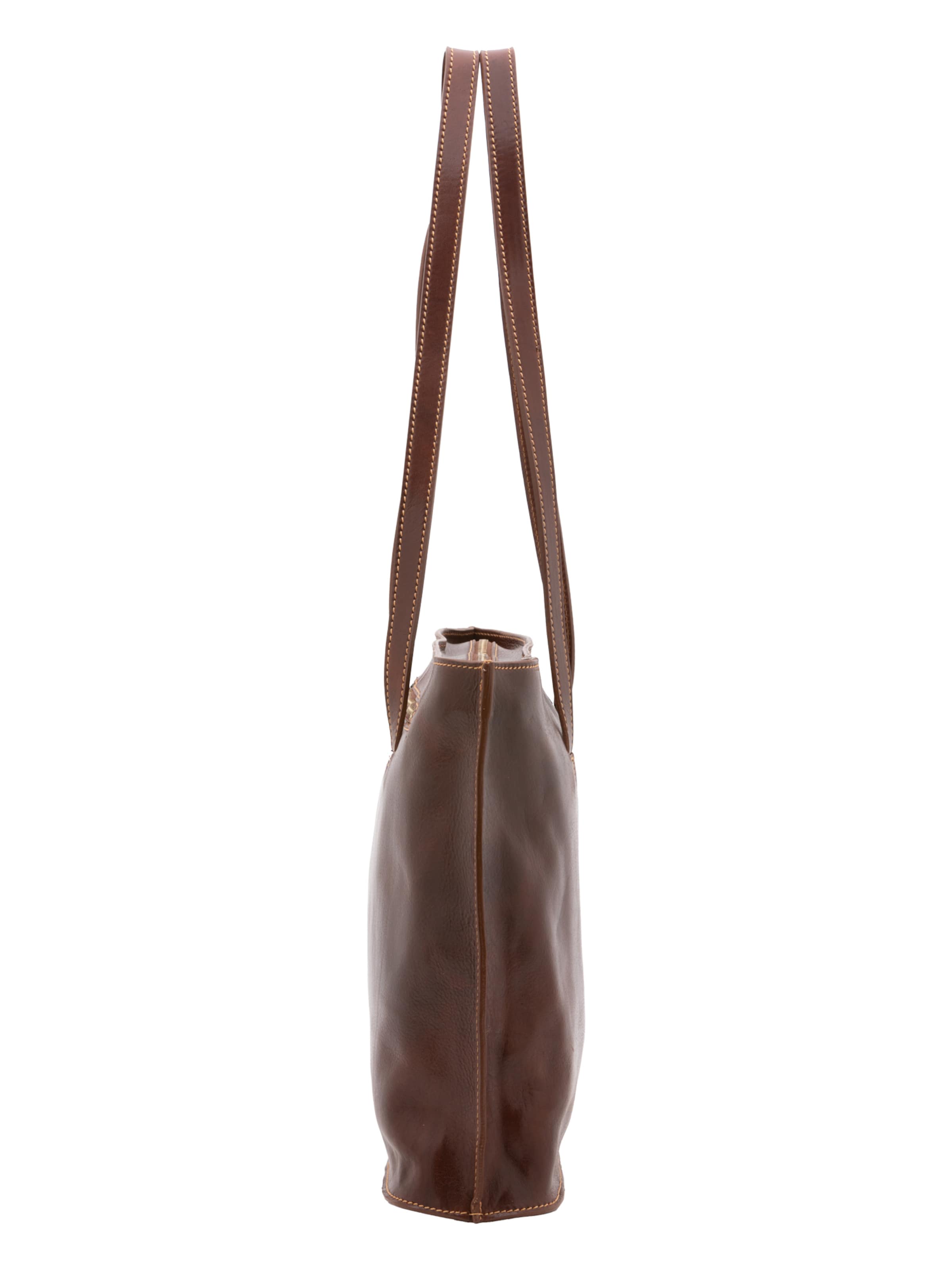 Borsa a spalla 'Borsa a Spalla Donna Pelle Vera Vacchetta - Chiusura Zip Made in Italy' di I Fratelli in marrone
