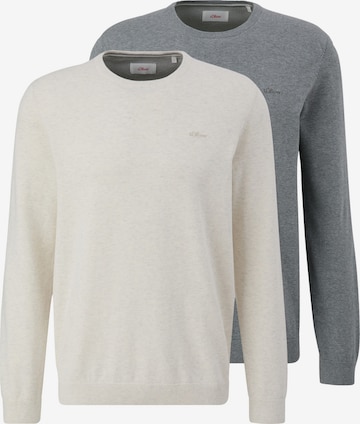 s.Oliver Pullover 'Basic' in Silber: Vorderseite
