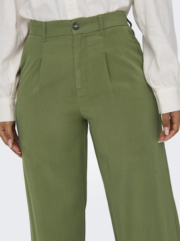 ONLY - Perna larga Calças com pregas 'Aris' em verde