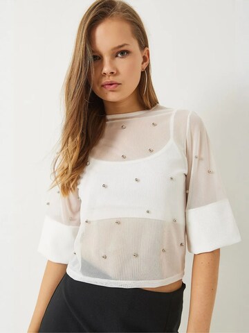 Bianco Lucci Bluse in Weiß