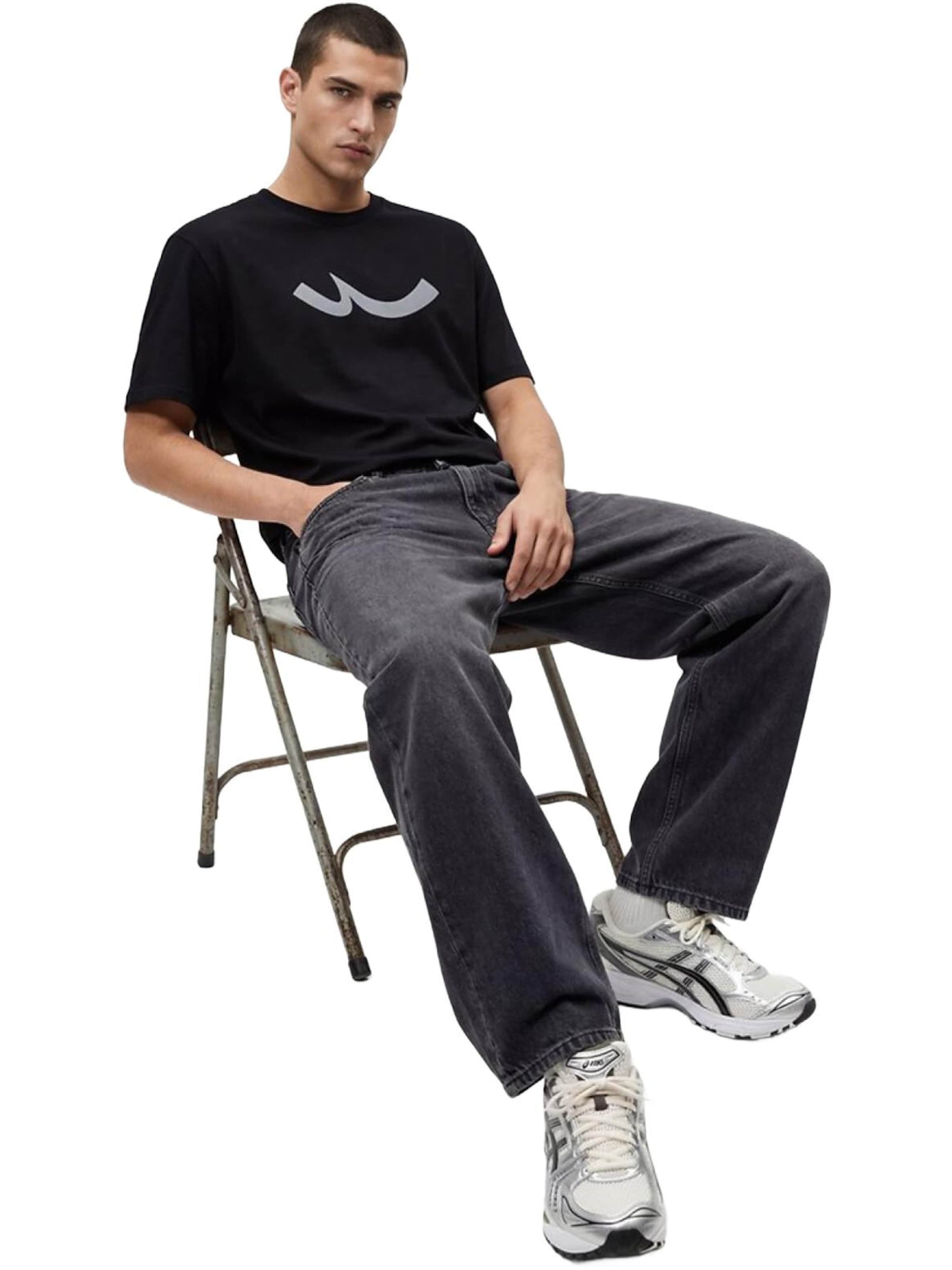 LTB Jeans - Camiseta 'LTB Jeans Herren-T-Shirt mit Logo-Print' en negro: frente
