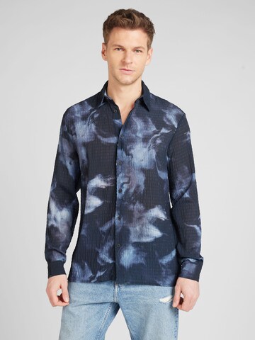 River Island Regular fit Button Up Shirt in Blue: front