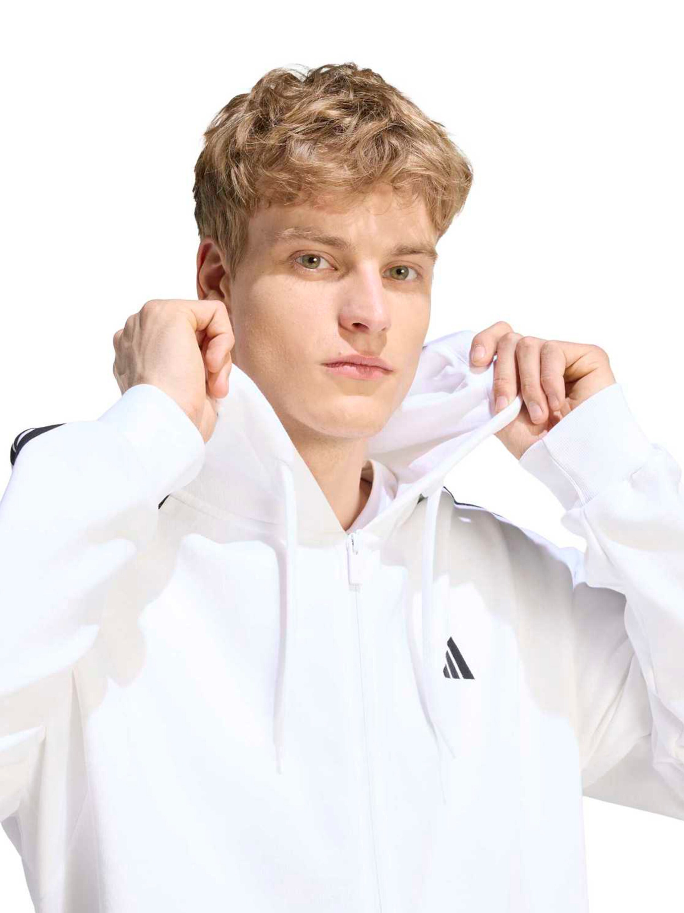 Giacca di felpa sportiva di ADIDAS SPORTSWEAR in bianco