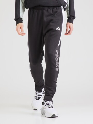 juoda ADIDAS SPORTSWEAR Siaurėjantis Sportinės kelnės 'TIRO': priekis
