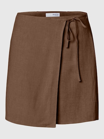 SELECTED Nederdel i brun