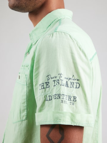 CAMP DAVID Slim fit Button Up Shirt in Green