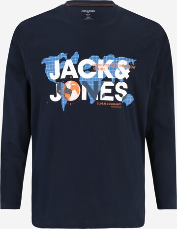 Jack & Jones Plus Tričko 'DUST' – modrá: přední strana