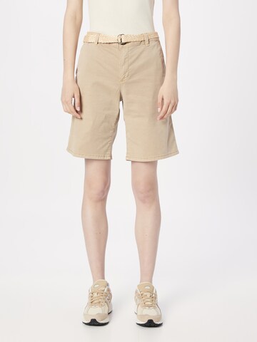 ESPRIT Loose fit Chino Pants in Beige: front