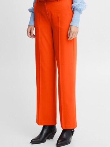 Wide leg Pantaloni con piega frontale 'DANTA' di b.young in arancione: frontale