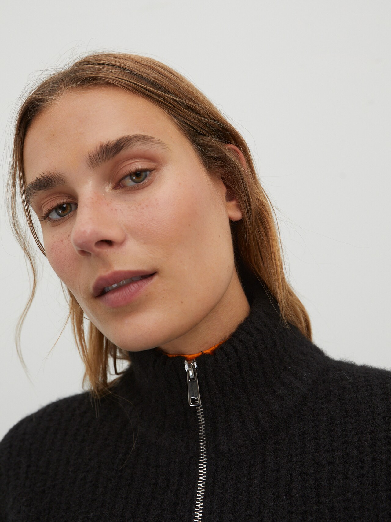 EDITED Producten Gebreid vest 'Katharina' Zwart