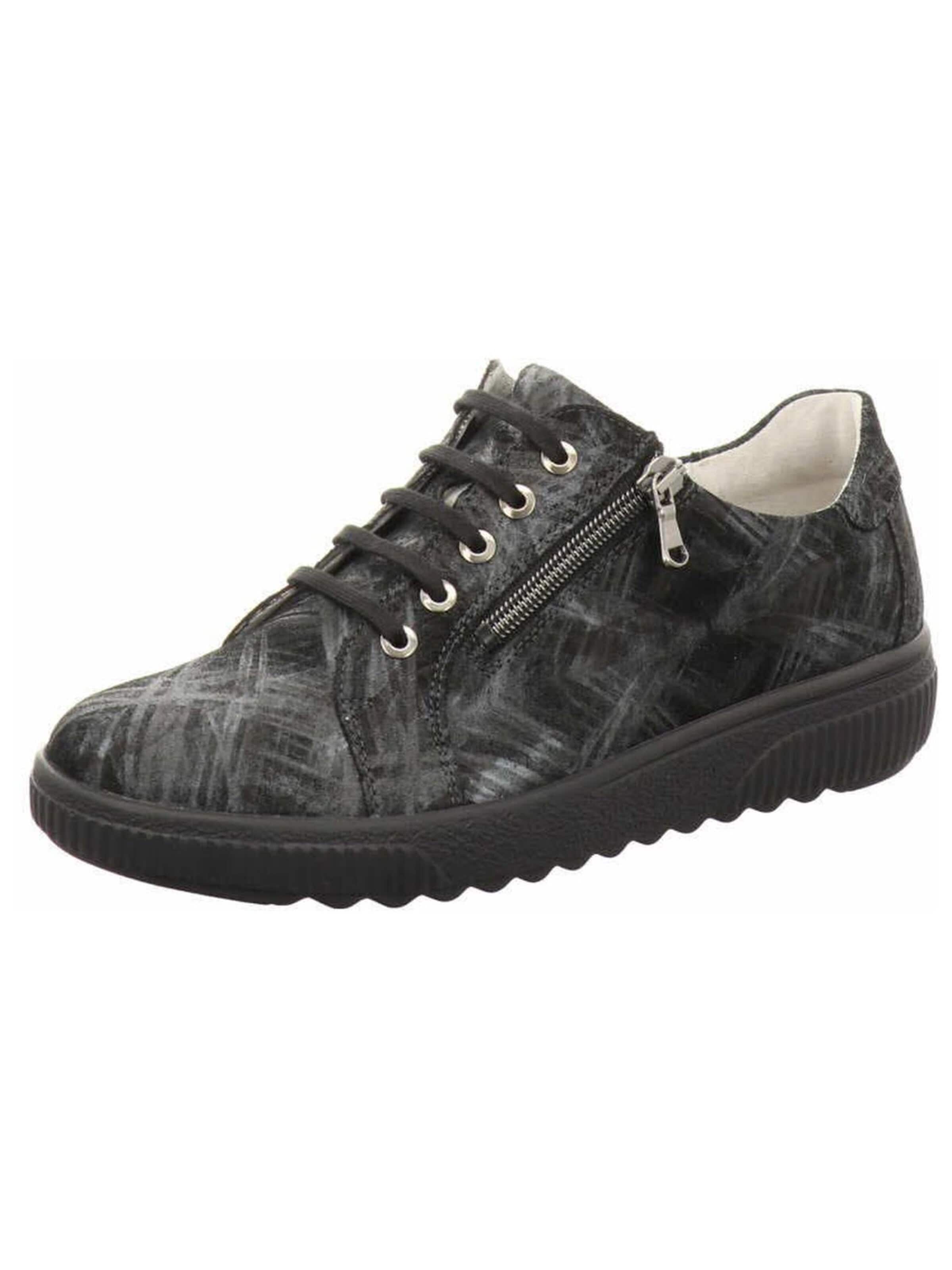 Scarpa stringata sportiva 'Schnürschuh Damen 910004-126-201 Echtleder in schwarz' di WALDLÄUFER in nero: frontale
