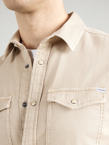 JACK & JONES Slim Fit Skjorte 'JWHSHERIDAN' i beige